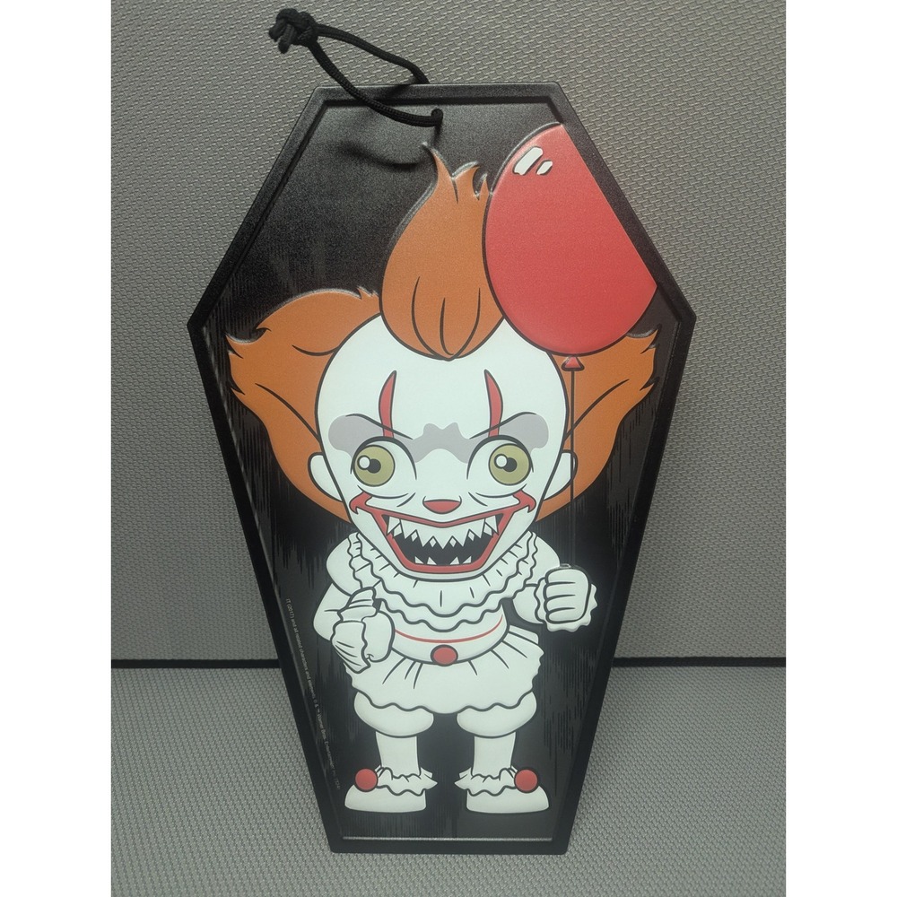 IT 2017 Pennywise Coffin Shaped Wall Hanging Sign Horror Movie Decor 14 Inch